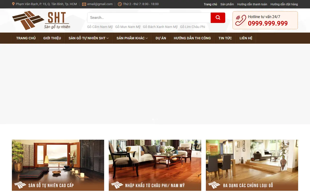 Mẫu website Sàn gỗ
