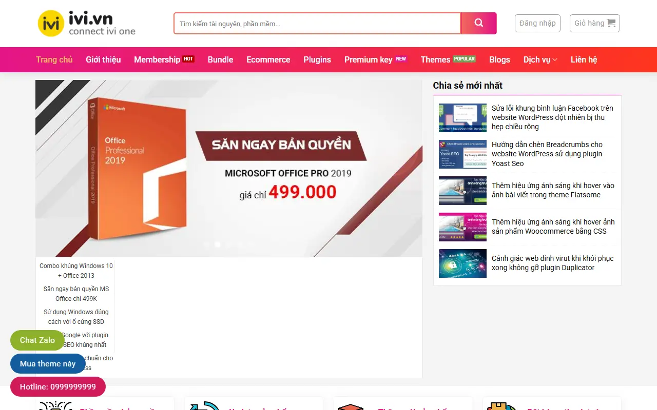 Ảnh trang chủ mẫu website thiết kế web & code shopcode.ivi.vn