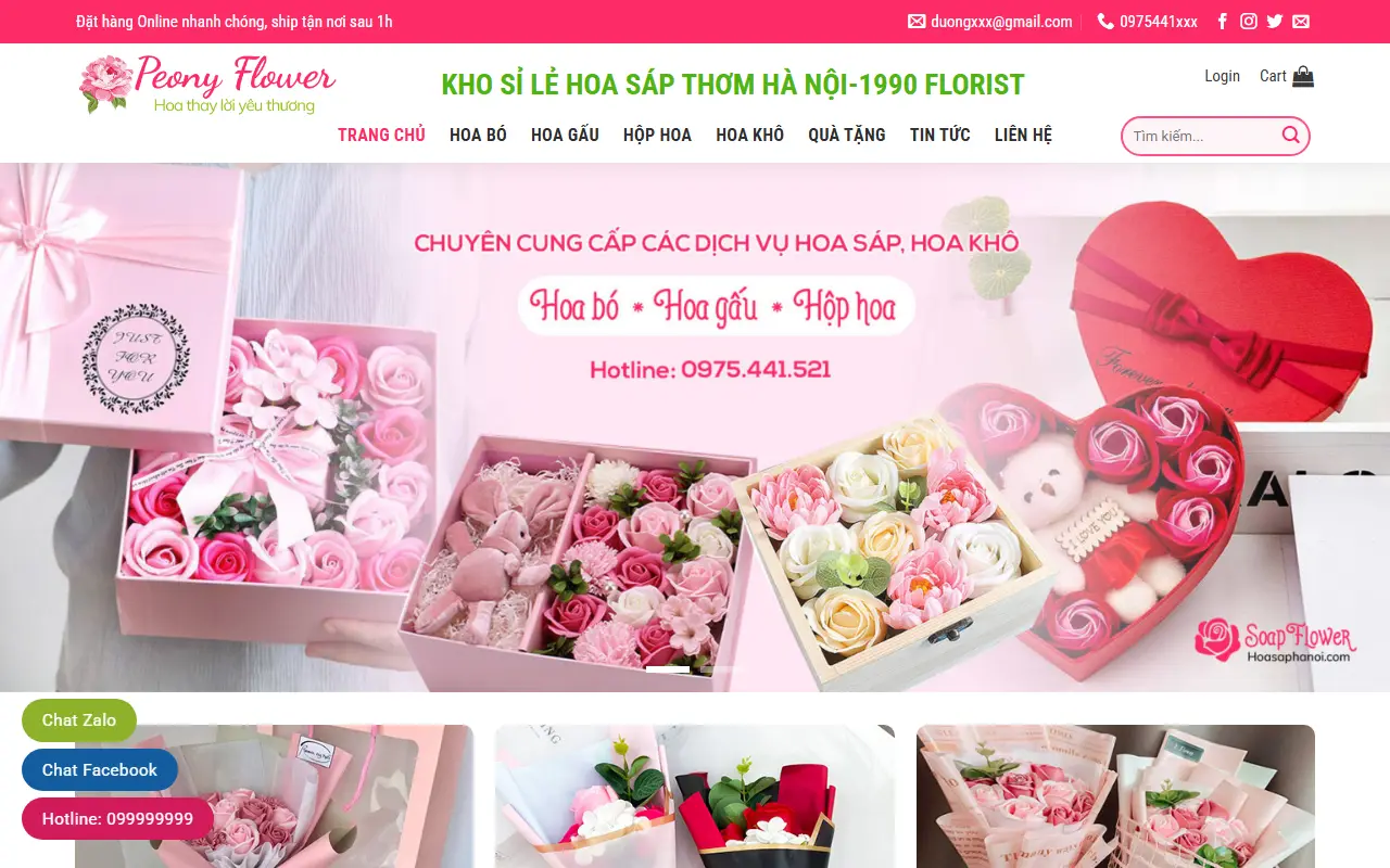 Mẫu website shop hoa 3