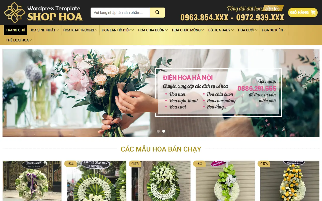 Mẫu website Mẫu web bán hoa #2