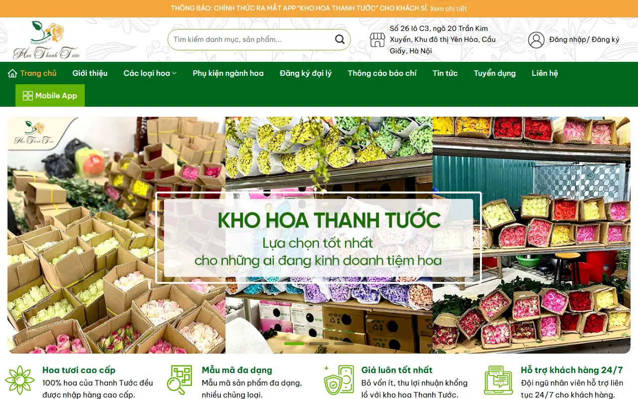 Mẫu website Hoa Thanh Tước