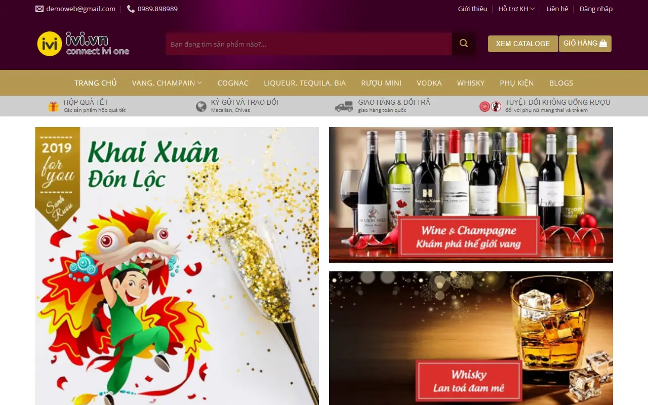 Mẫu website Rượu & Bia