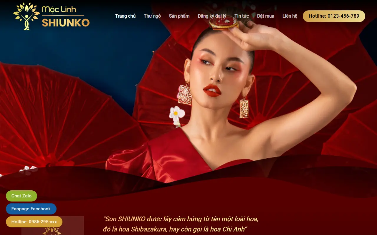 Mẫu website son moi