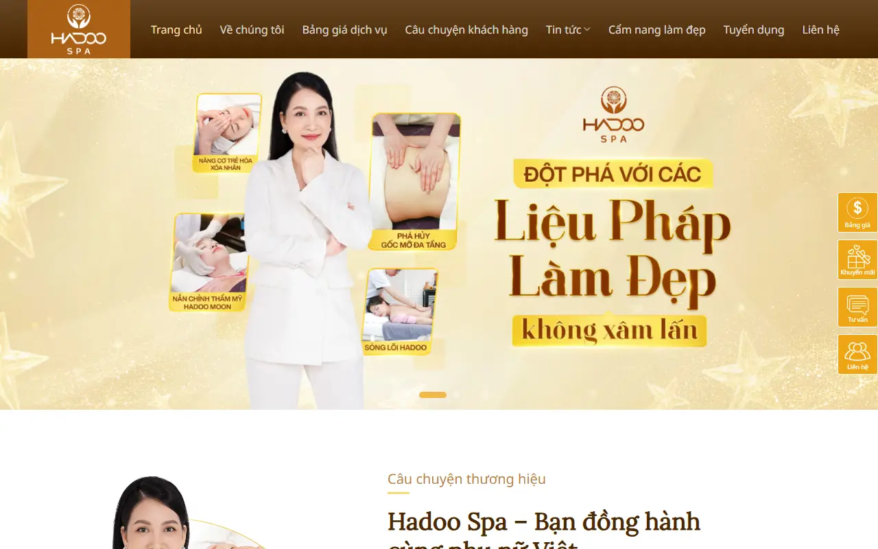 Mẫu website Hadoo Spa