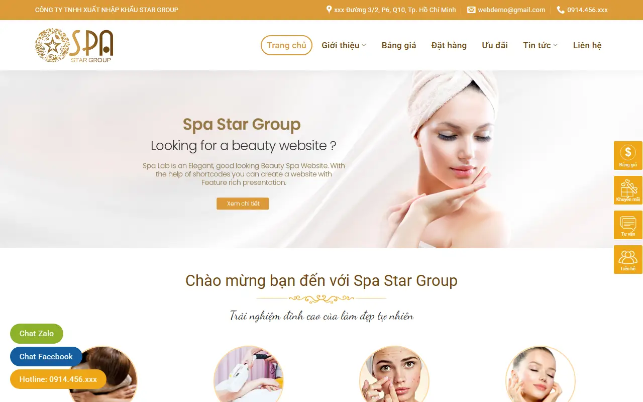 Mẫu website Mẫu website spa