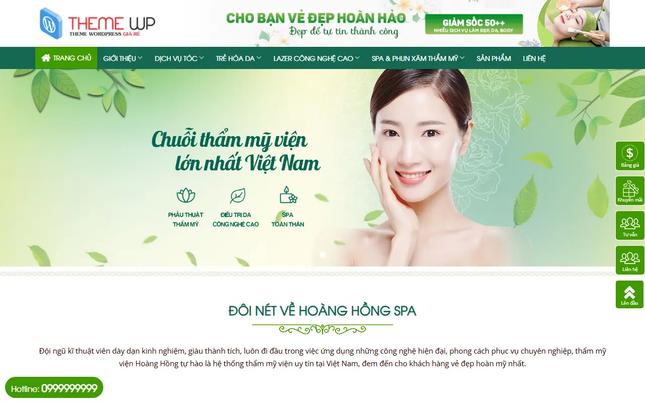 Mẫu website Spa & Thẩm mỹ #3