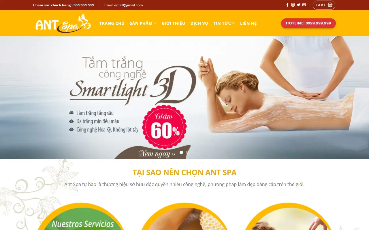 Ảnh trang chủ mẫu website spa & thẩm mỹ spa5.ivi.vn