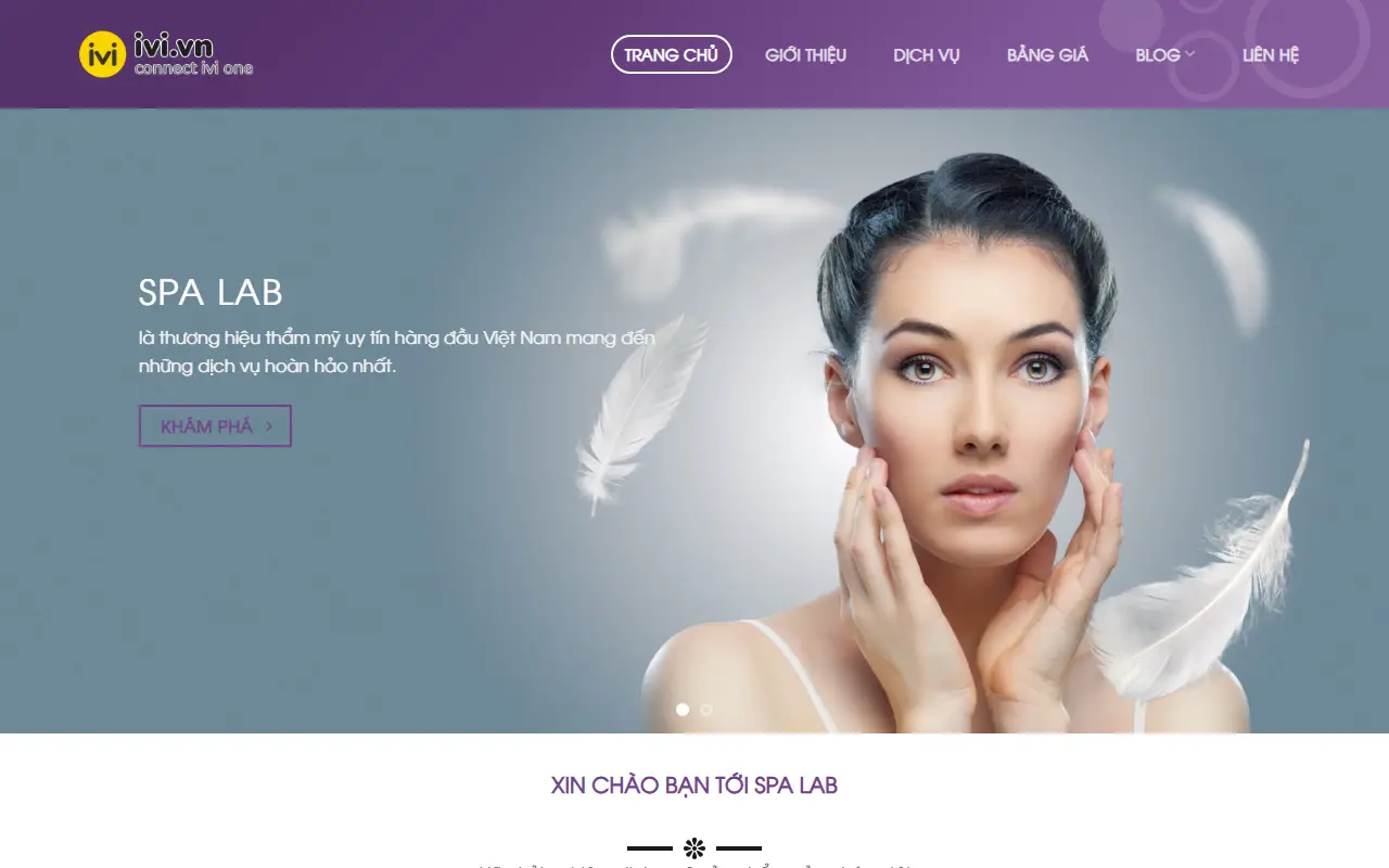 Ảnh trang chủ mẫu website mỹ phẩm spa6.ivi.vn