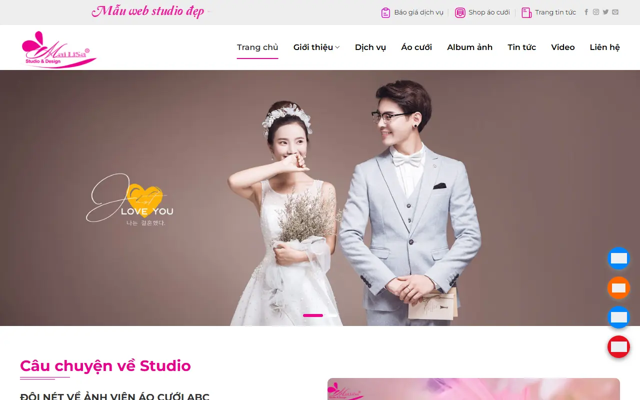Mẫu website Mẫu web studio chụp ảnh cưới #1