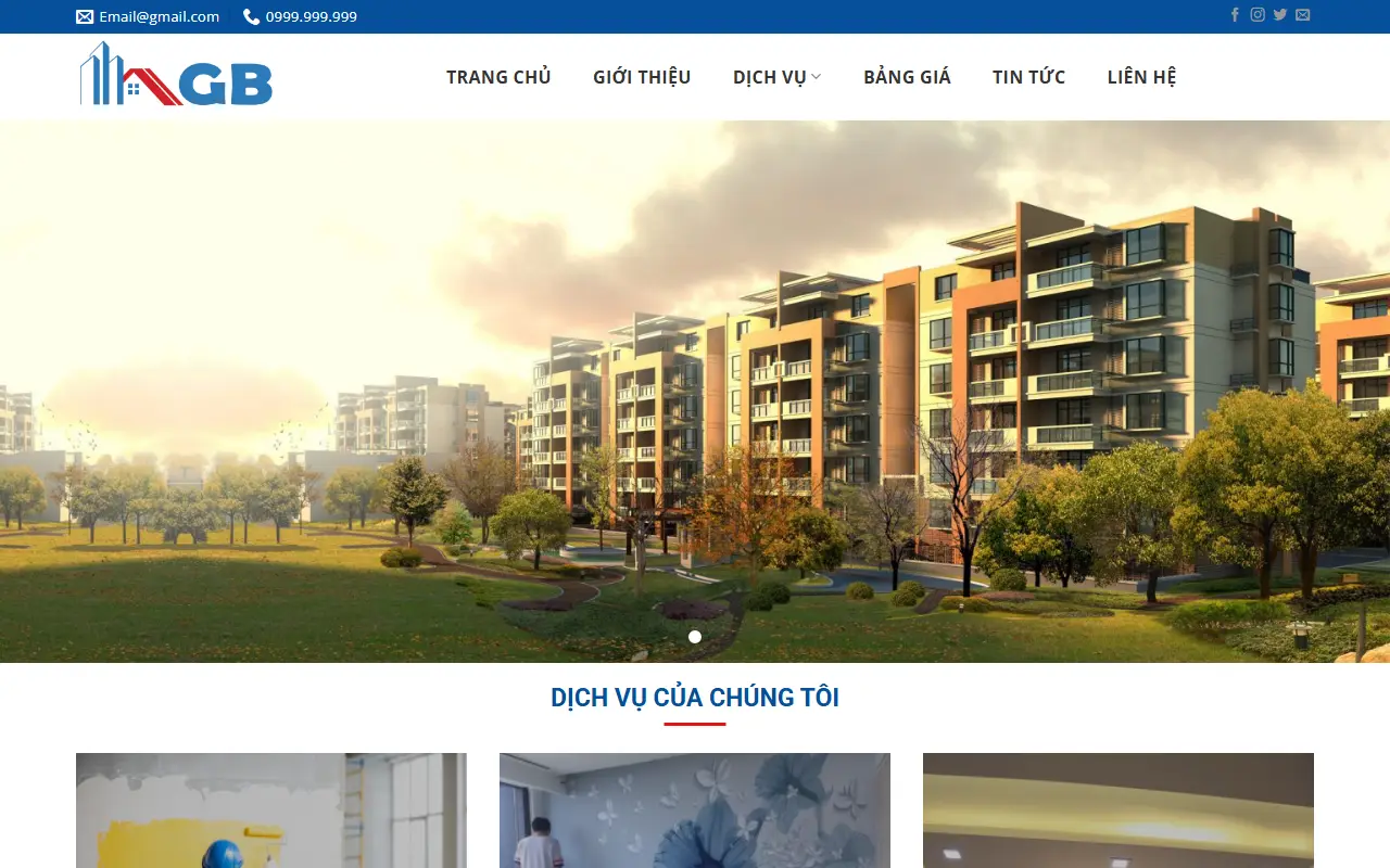 Mẫu website Sửa nhà
