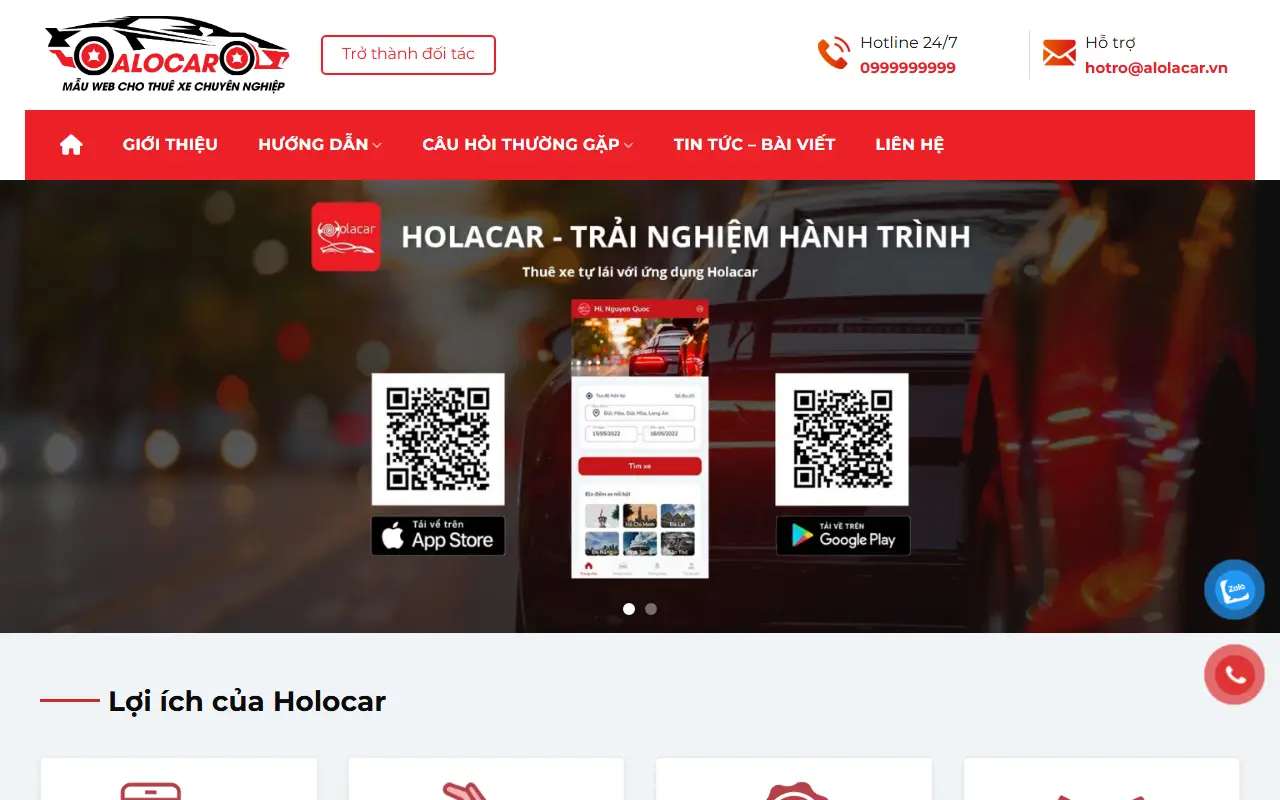Mẫu website Mẫu web taxi