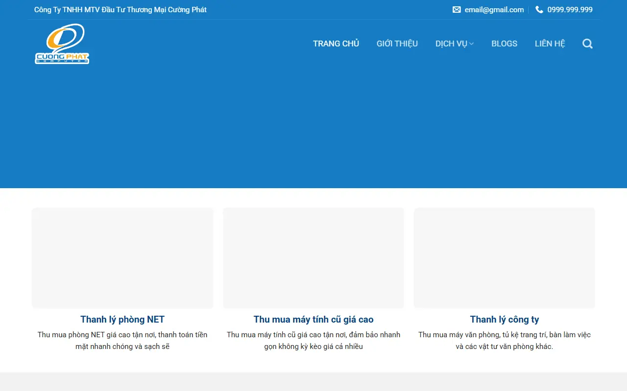 Mẫu website Thanh lý