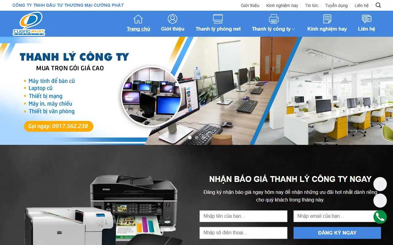 Mẫu website Mẫu web thanh lý