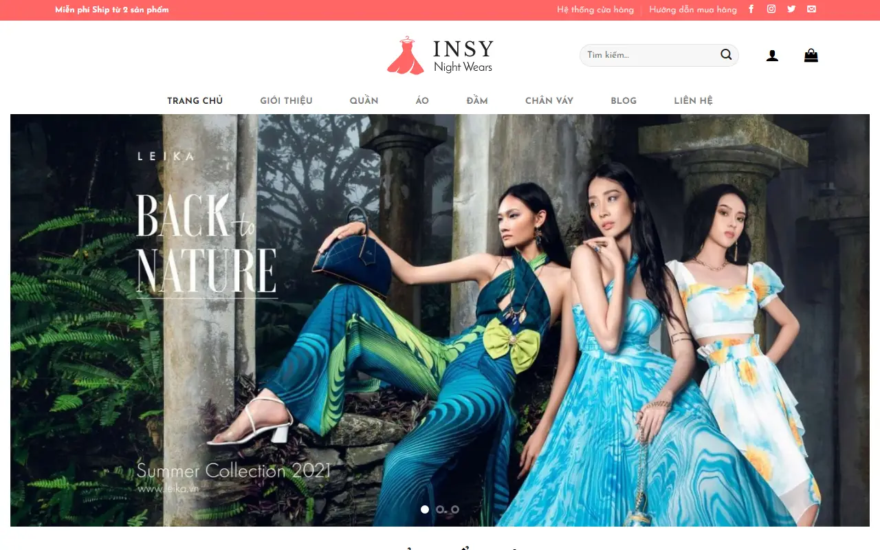 Mẫu website Shop thời trang online