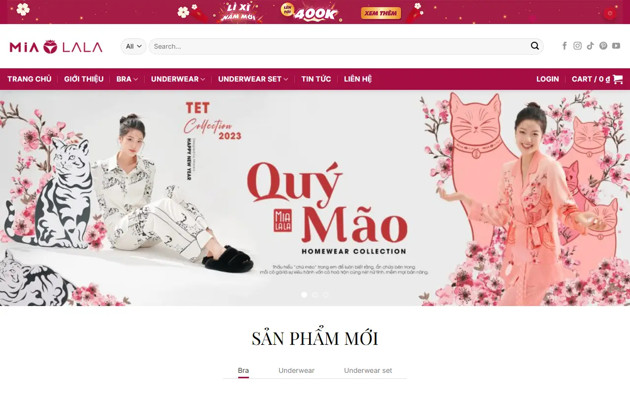 Mẫu website Thời trang nội y