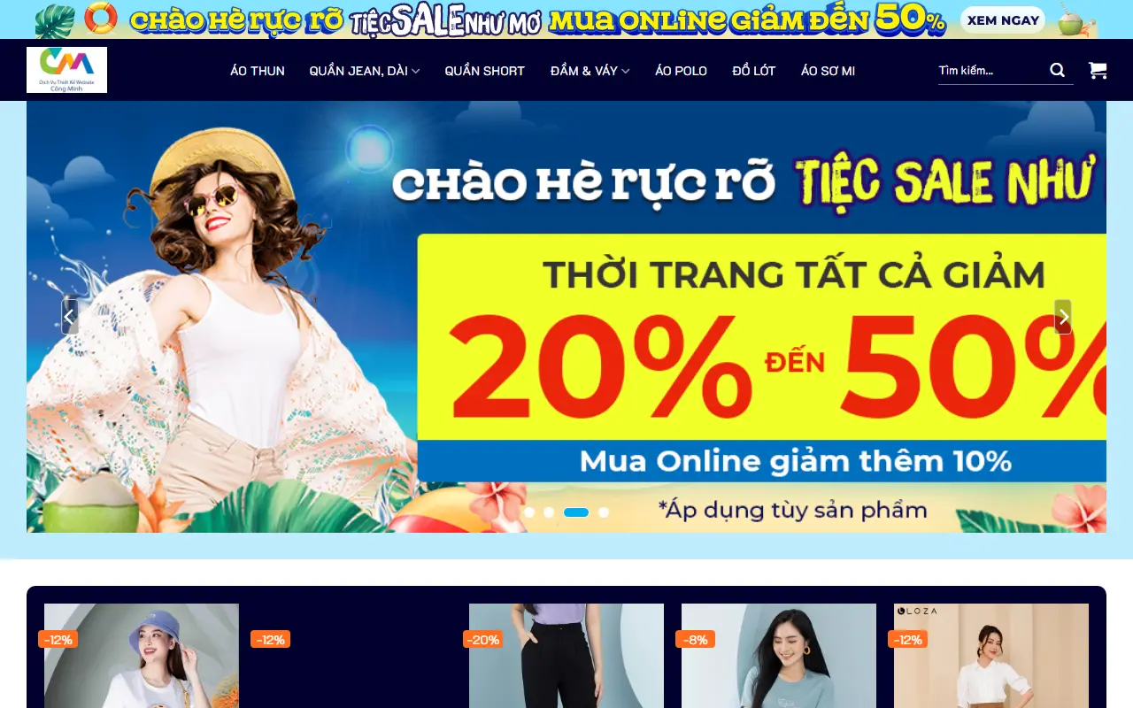Mẫu website Mẫu web thời trang công minh web