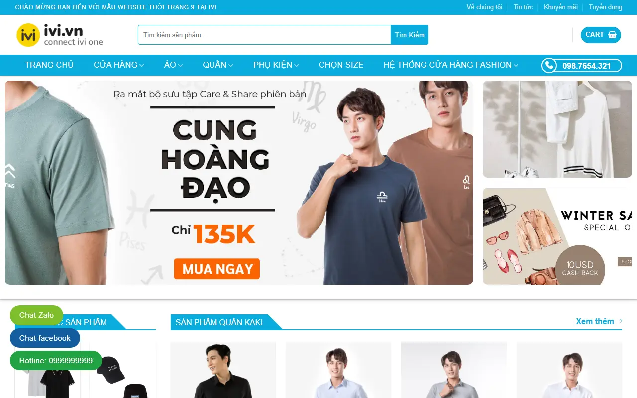 Mẫu website Fashion – Thời trang thương hiệu Việt Nam