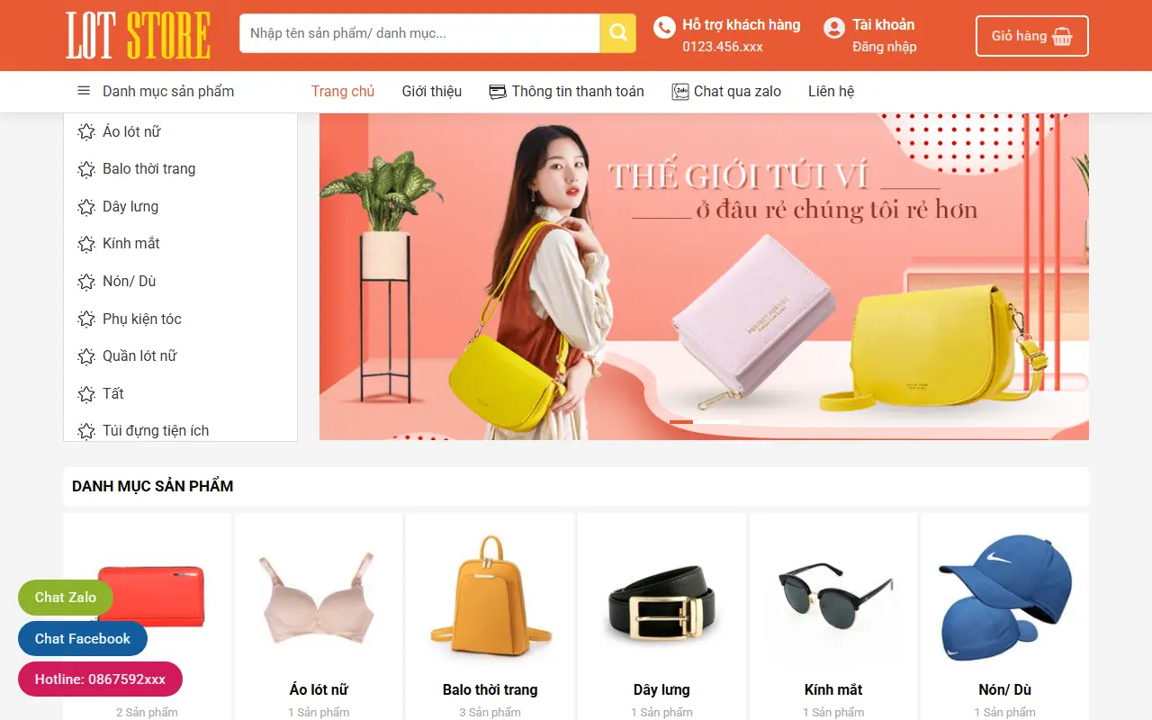 Mẫu website Mẫu website shop con gái