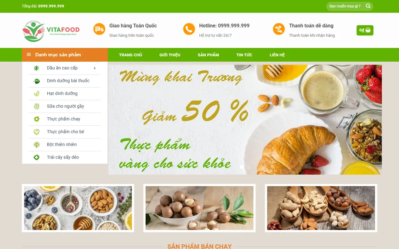 Mẫu website Thực phẩm #1