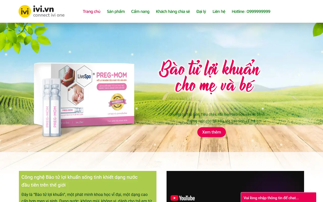 Mẫu website Thực phẩm chức năng #1