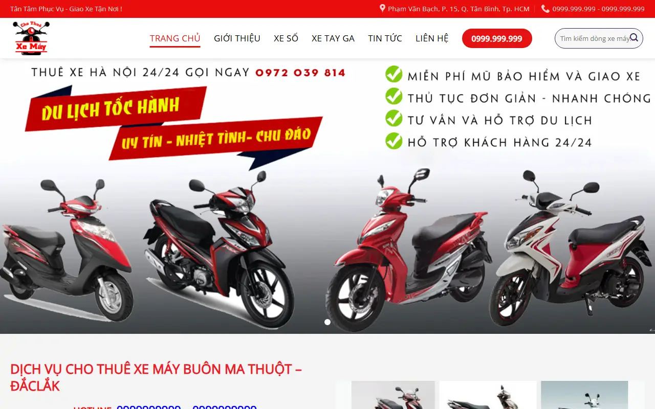 Mẫu website Thuê xe #2