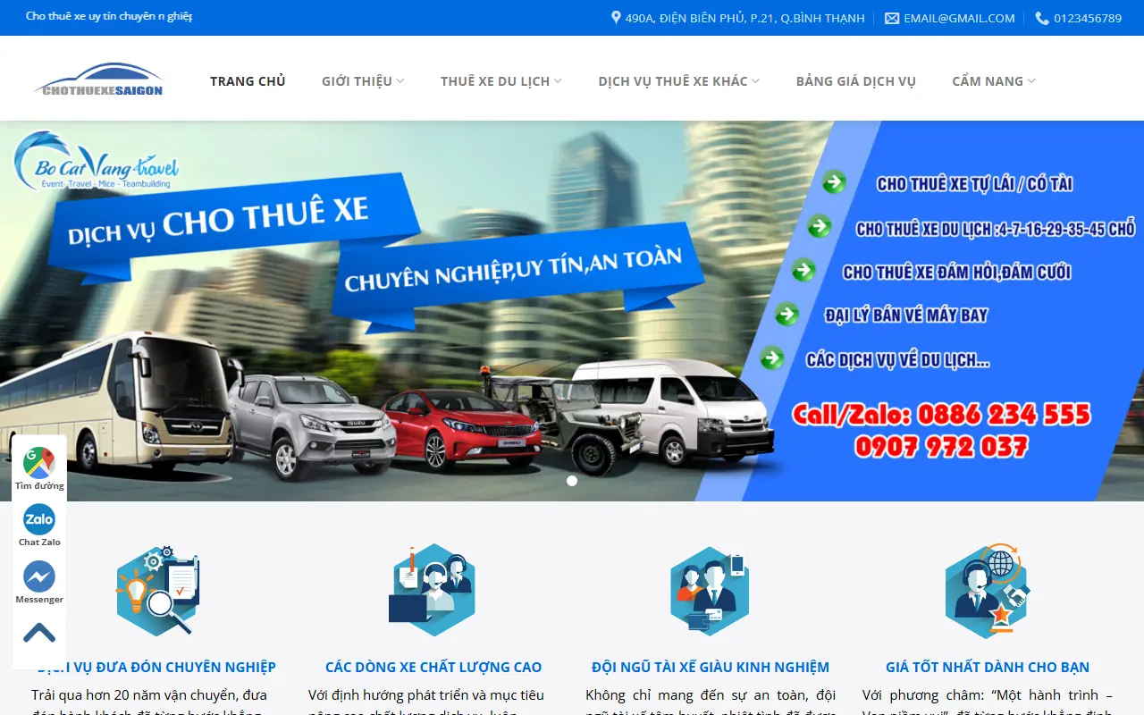 Mẫu website Thuê xe #3