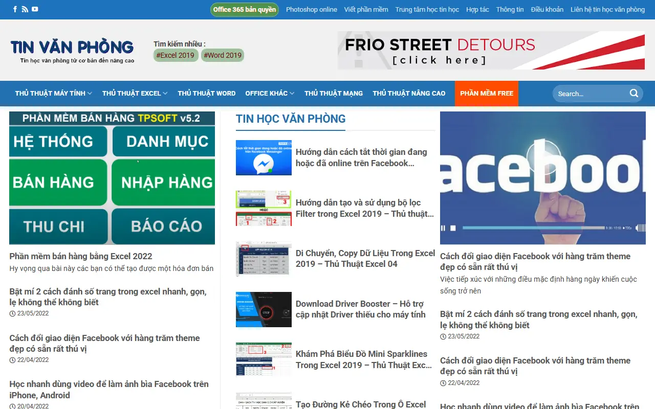 Mẫu website Tin học văn phòng 2021 - chia sẽ kinh nghiệm thực tế
