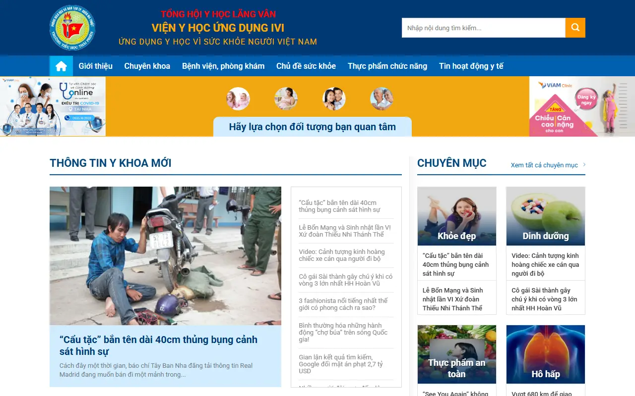 Ảnh trang chủ mẫu website tin tức & blog tintuc16.ivi.vn