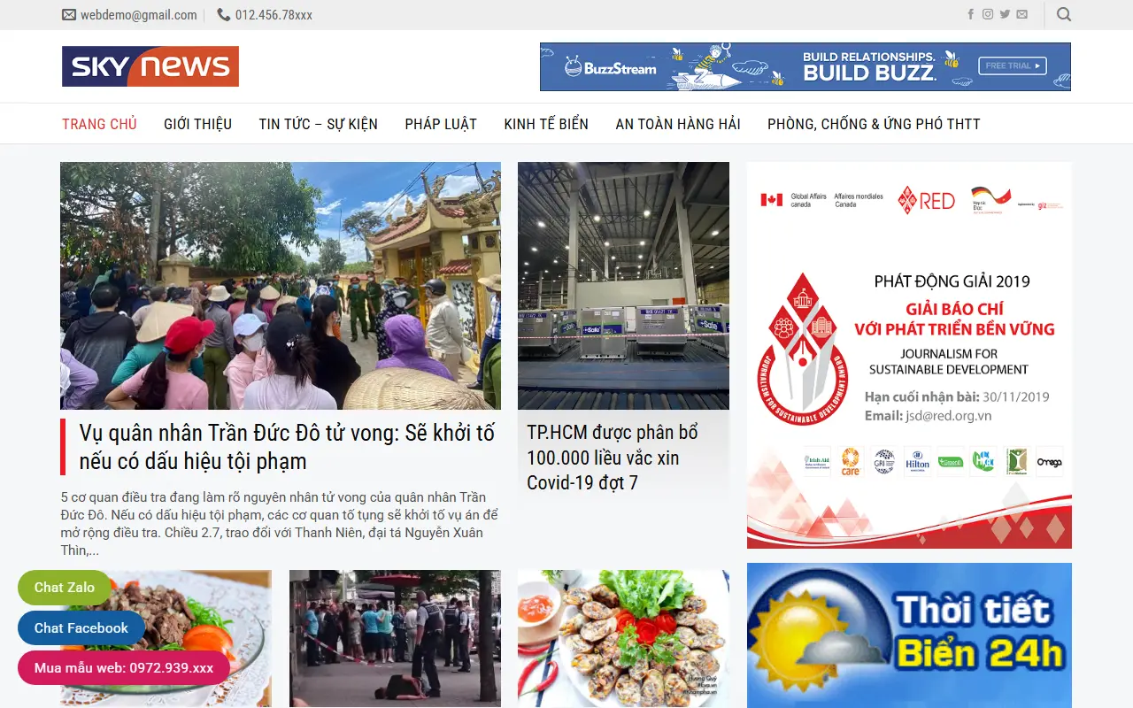 Mẫu website Mẫu web tin tức #7