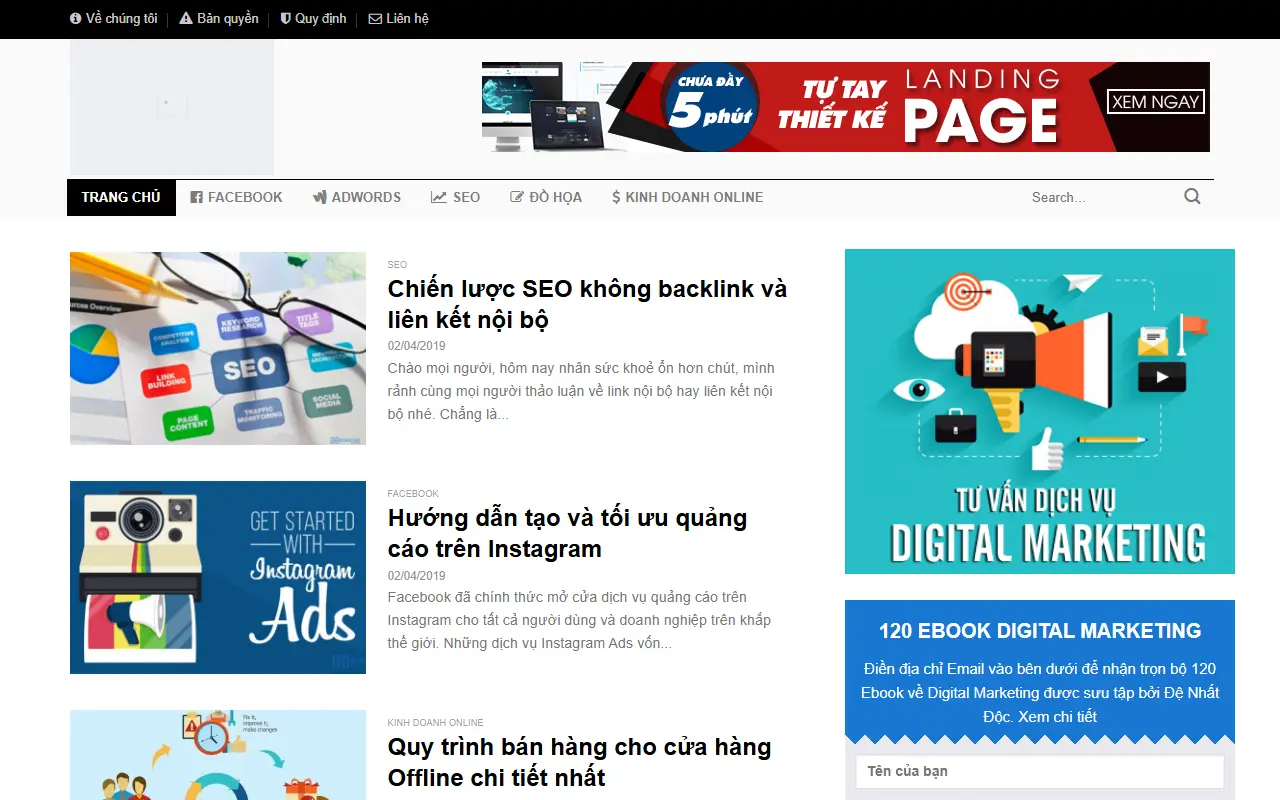 Mẫu website Tin tức - Mẫu website tin tức