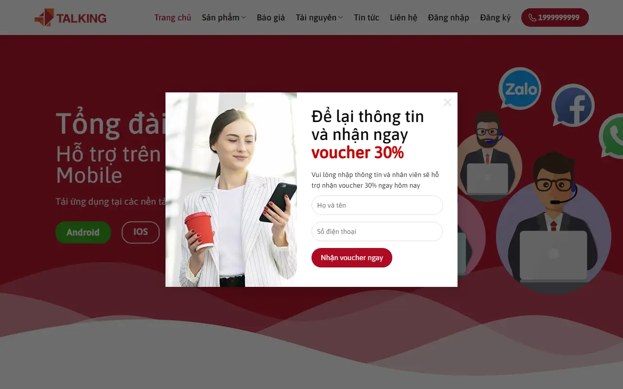 Mẫu website Mẫu web tổng đài