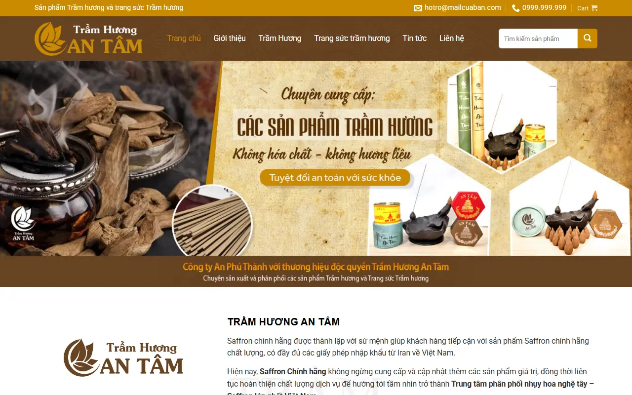 Mẫu website Trầm hương