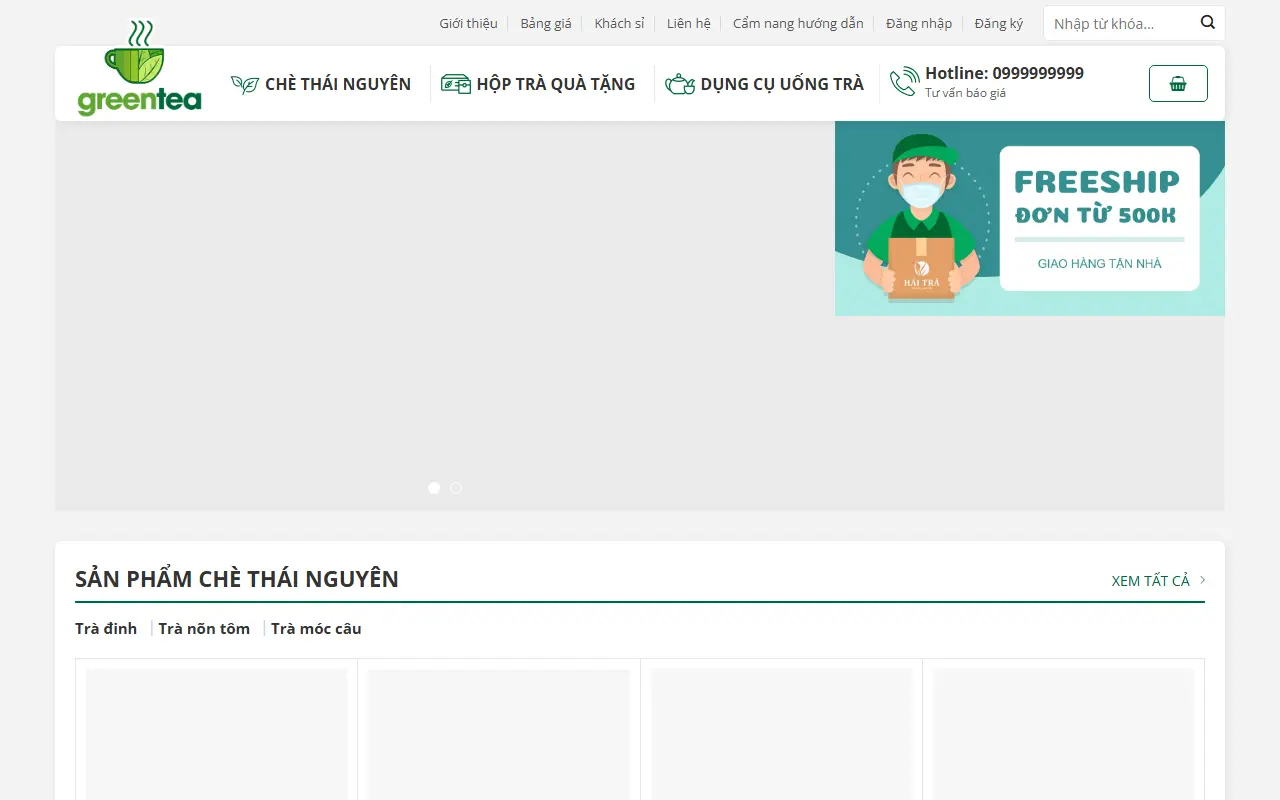 Mẫu website Mẫu web trà xanh #1