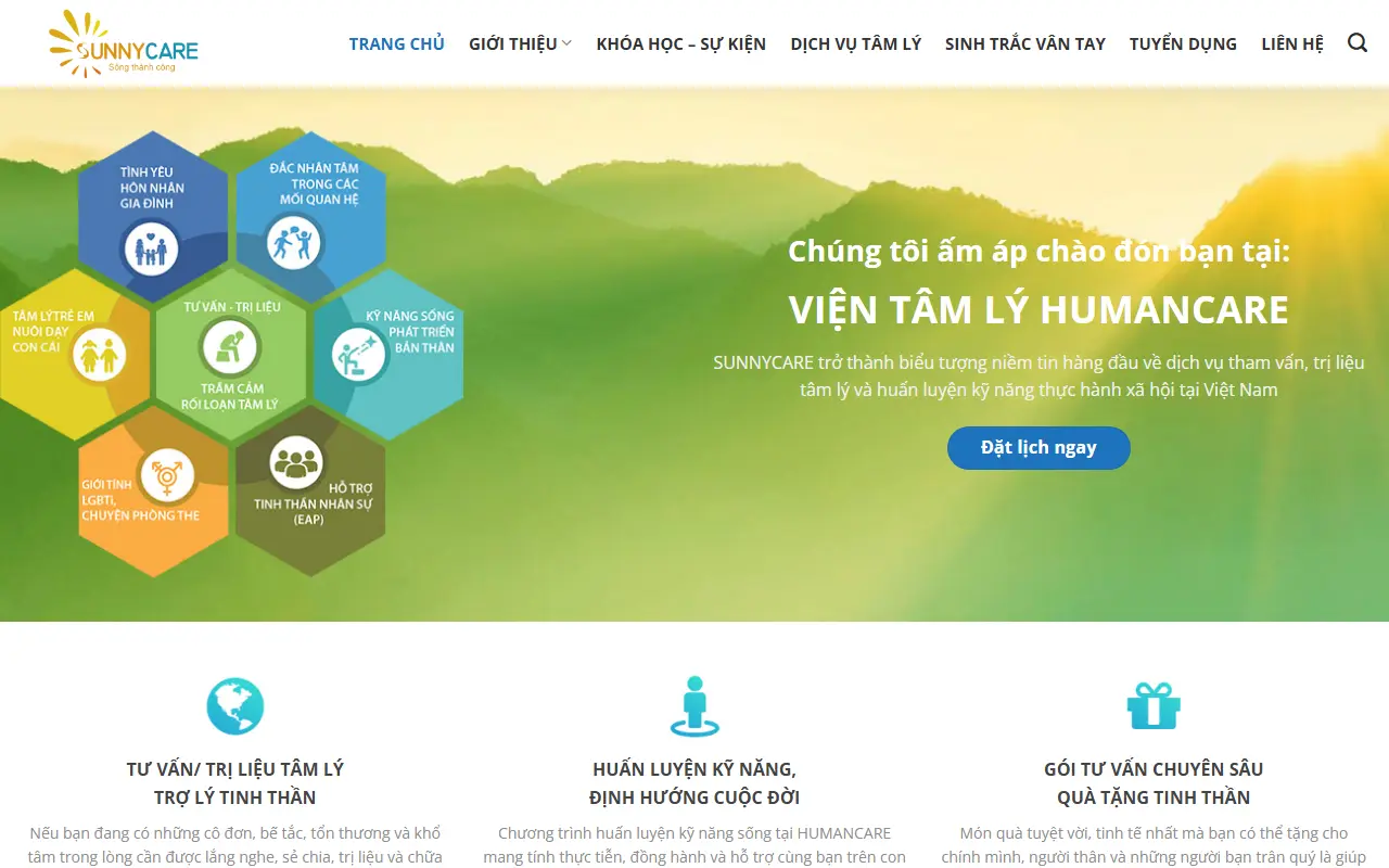 Ảnh trang chủ mẫu website tâm lý & trị liệu tuvantamly.ivi.vn