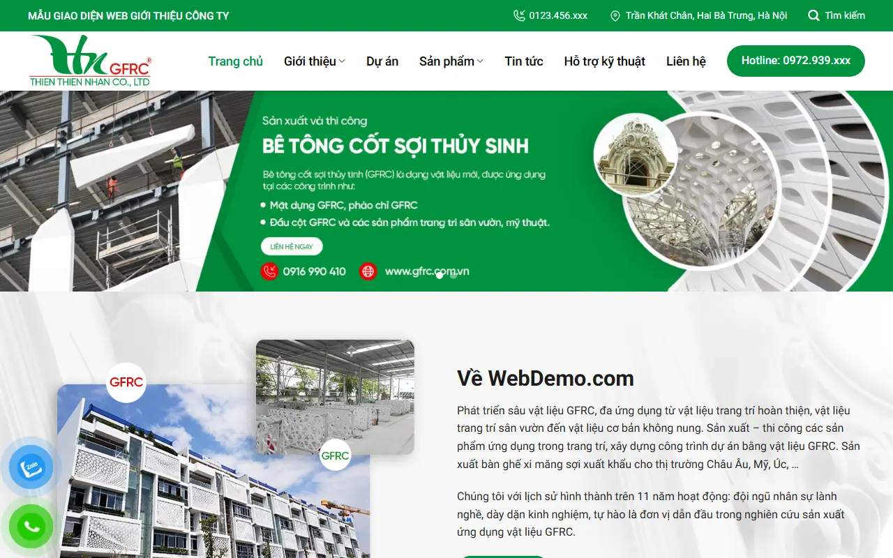 Mẫu website Mẫu website vật liệu trang trí
