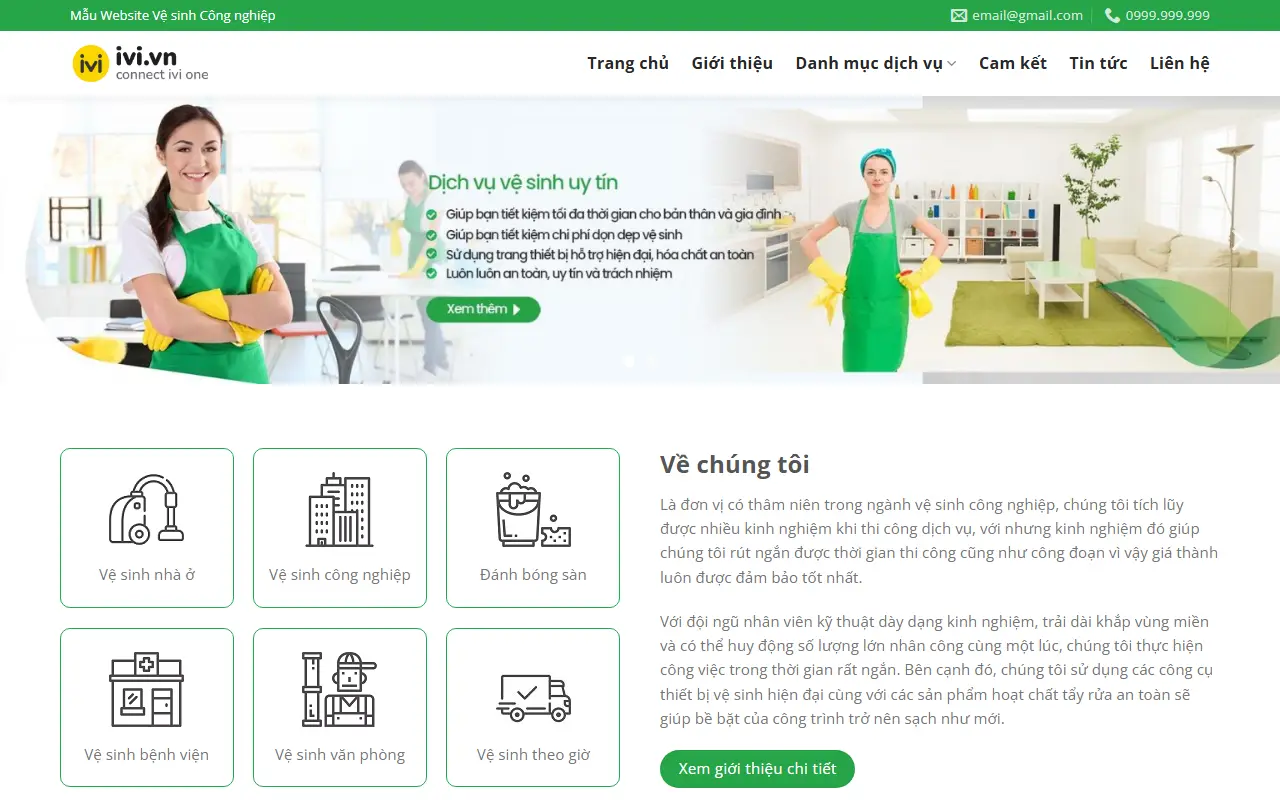 Mẫu website Vệ Sinh