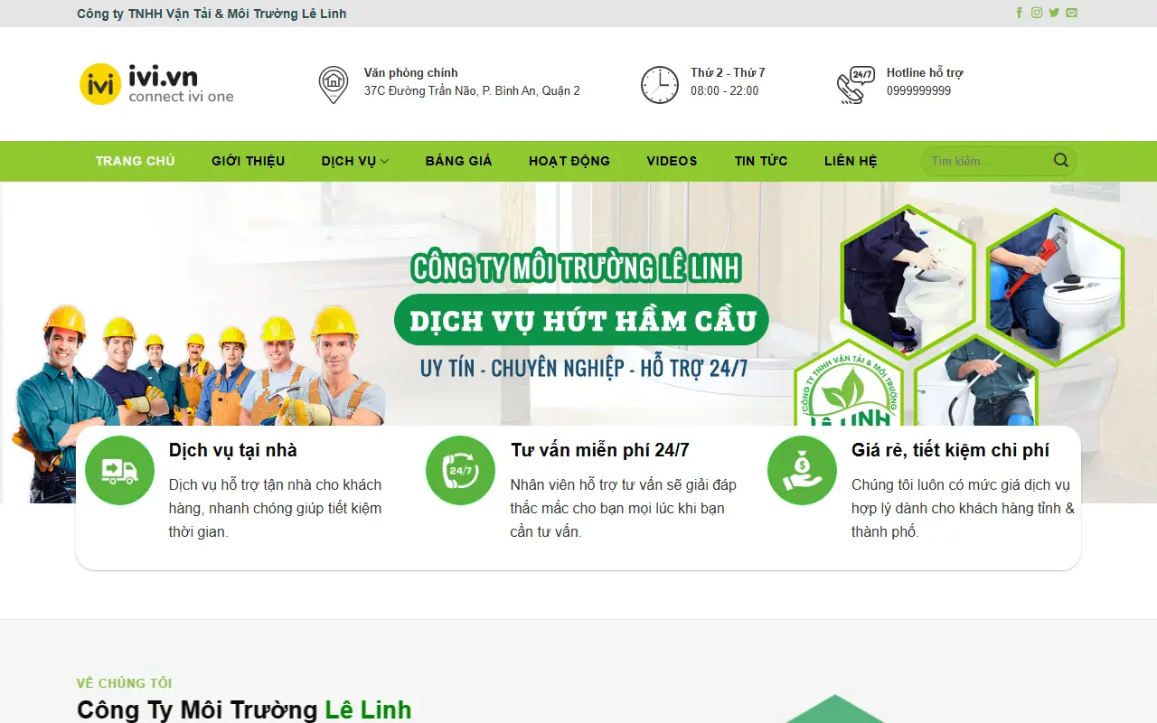 Mẫu website Dịch vụ vệ sinh – Dịch vụ vệ sinh