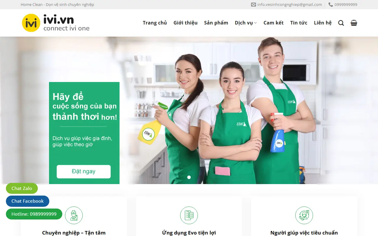 Mẫu website Dịch vụ dọn nhà – Dọn nhà giá rẻ