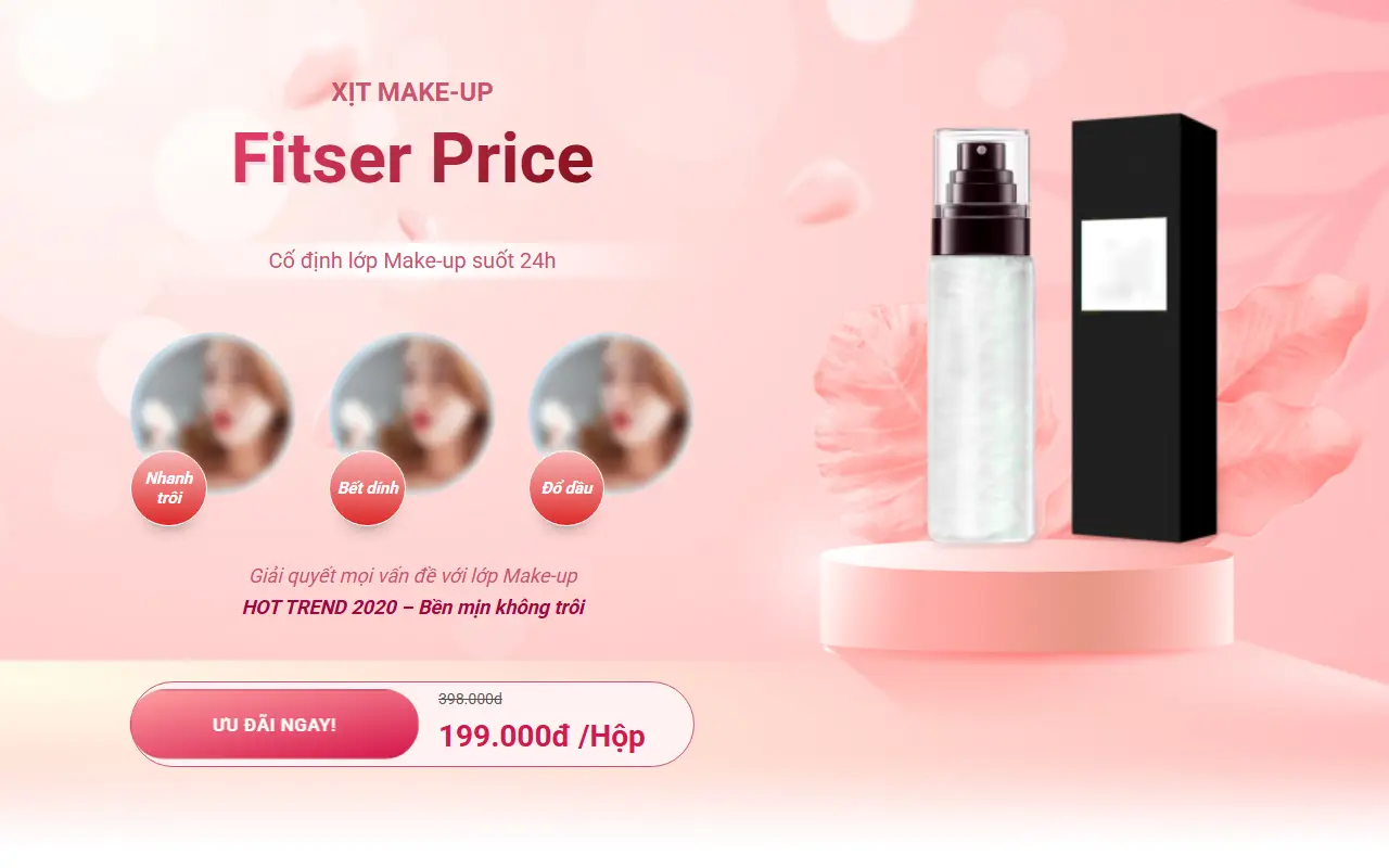 Ảnh trang chủ mẫu website mỹ phẩm xitmakeup.ivi.vn