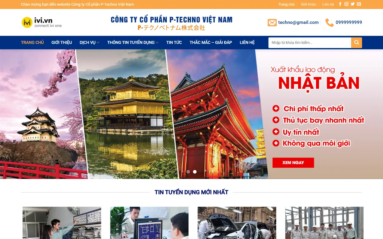 Mẫu website Xuất khẩu lao động #1