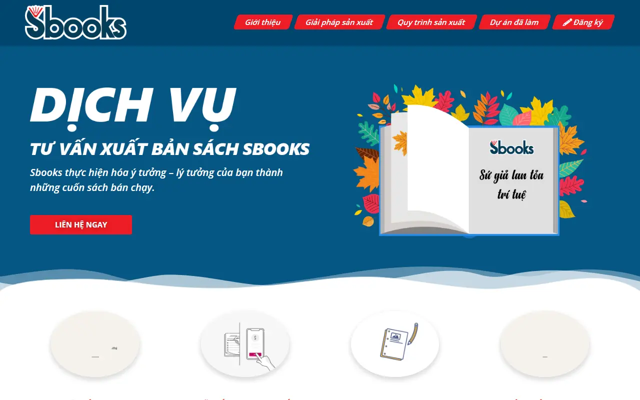 Mẫu website Dịch vụ xuất bản sách Sbooks - Dịch vụ xuất bản sách Sbooks