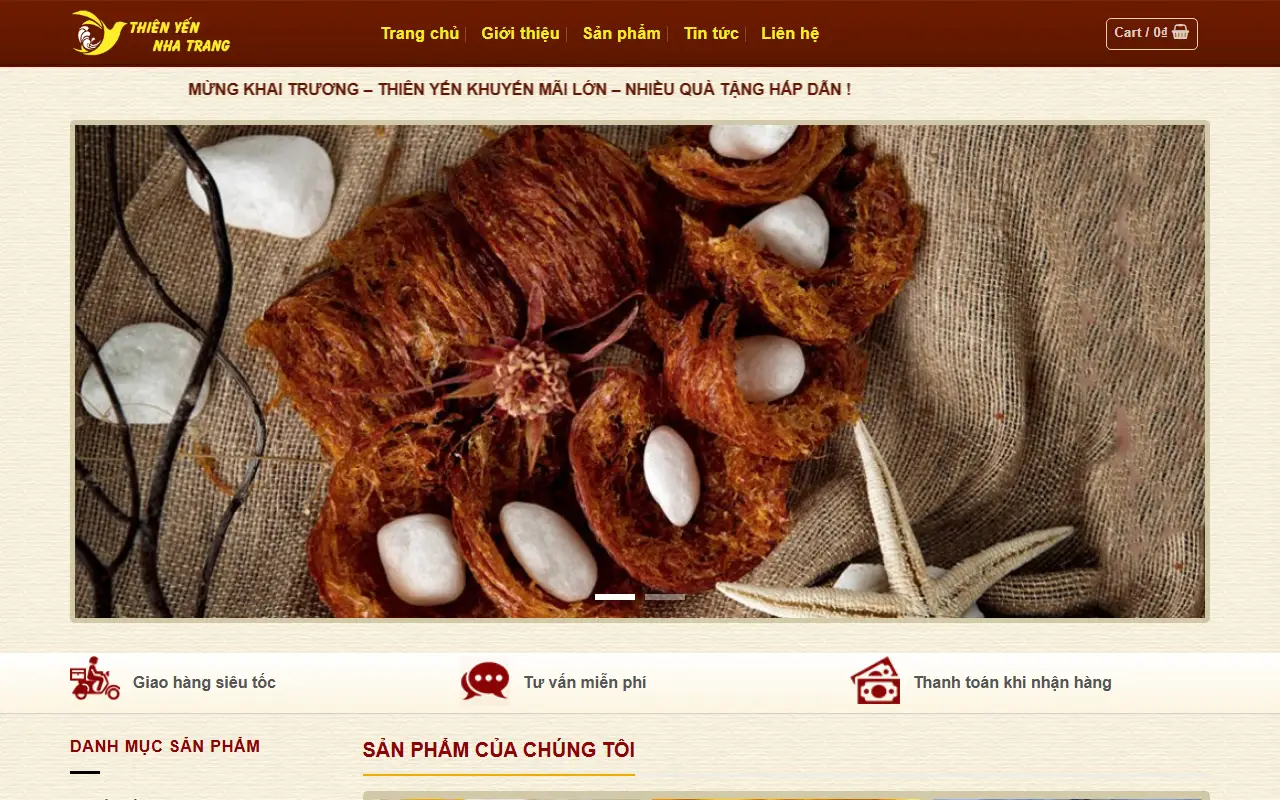 Mẫu website Yến sào